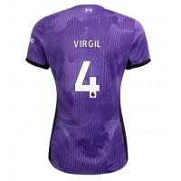 Camiseta Liverpool Virgil van Dijk #4 Tercera Equipación Replica 2023-24 para mujer mangas cortas